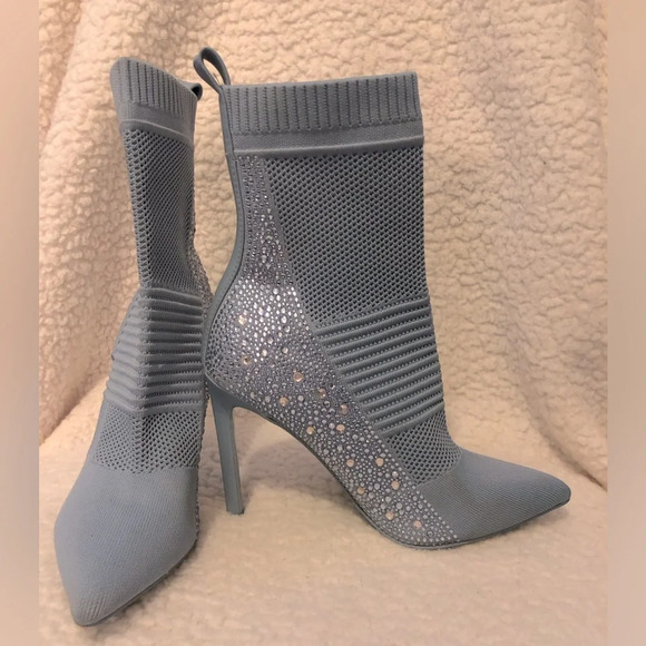 Steve Madden Maxwelle Jeweled Heeled Pointed Toe Sock Boots, Women’s 8.5 - Picture 1 of 12
